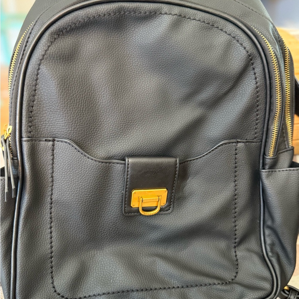 Black Leather Women’s / Men's Backpack